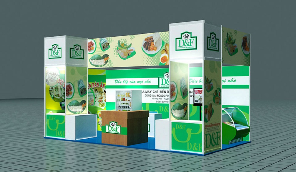 Thi công gian hàng hội chợ triển lãm không gian mở